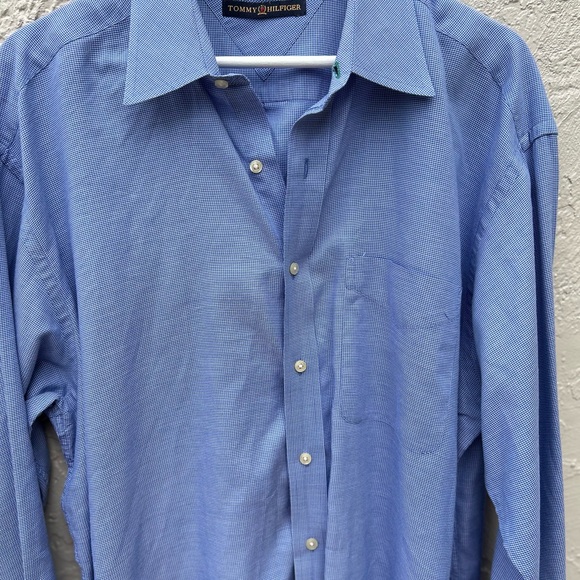 tommy hilfiger Button Down Shirt Long Sleeve Blue Size 16.5/34-35 - Picture 1 of 6